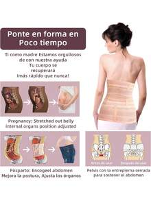 Faja Postparto y Poscesárea 3 en 1, Soporte Lumbar, Alivio del Dolor Pélvico y de Espalda,41041694 - Granate - Ver 5