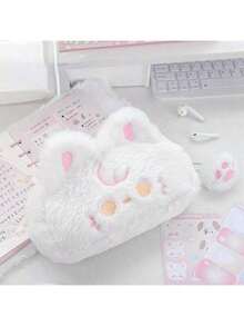 创意毛绒狗狗猫咪动物铅笔盒，文具盒，收纳袋，大容量学生用品，可爱小狗小猫铅笔袋，多功能新颖设计，办公、学校、收纳袋、化妆包、铅笔盒，大容量化妆包拉链铅笔盒，可收纳钢笔和学习用品，柔软毛绒学生文具笔袋，高端大容量铅笔盒，可爱女孩化妆包，卡通狗狗笔袋，学生礼物猫咪笔袋 - 多款 - 查看 11