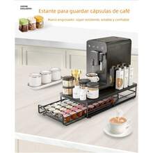 Organizador de cápsulas de café,Cajón para cápsulas de café con espacio ajustable,Organizador de cápsulas, Porta cápsulas, Porta cápsulas de café - Negro - Ver 5