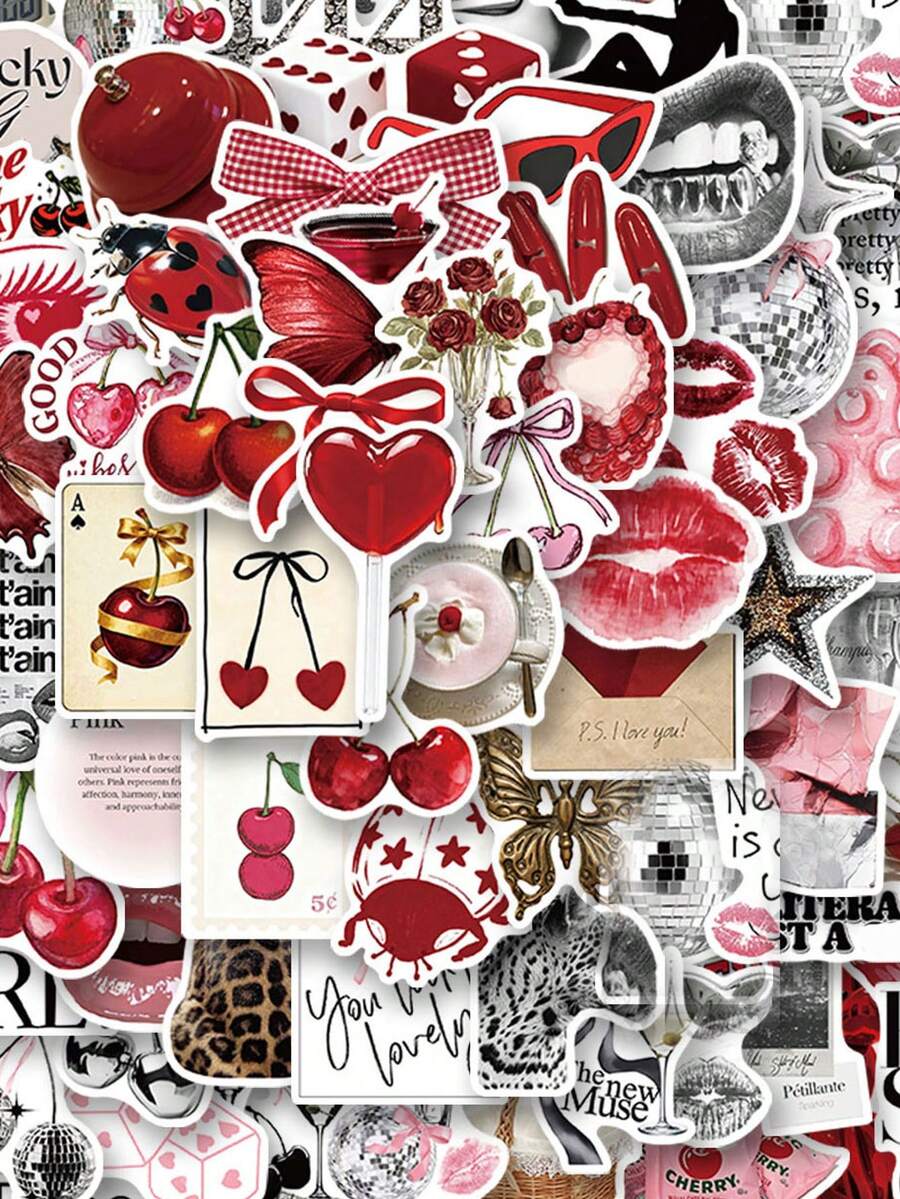 100pcs Y2K Aesthetic Stickers, Including Downtown Style, Black & White Style, Retro Style, Graffiti Style, Made Of Waterproof Vinyl Material, Suitable For Water Bottles, Laptops, Phones, Skateboards, Scrapbooks, Diaries, Great Gift Item. - C - View 1