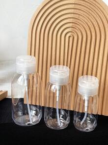 200ml/300ml/500ml Large Capacity Nail Polish Remover Alcohol Cleansing Water Refillable Pump Bottle, Large Capacity Makeup Remover Water Refill Bottle, Cosmetic Makeup Tools, Nail & Foot Care - Clear - View 2