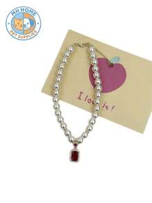 一件式优雅宠物项链，猫狗通用项圈，奢华猫咪高弹防勒项圈，带吊坠饰品，弹性宠物项圈，可伸缩狗狗项链，舒适贴合猫咪项圈，奢华吊坠项圈，时尚宠物饰品 - 彩色 - 查看 16