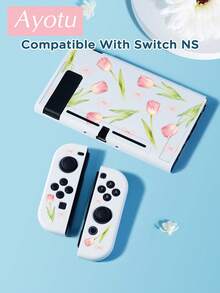 Ayotu 1 ốp bảo vệ TPU trong suốt siêu mỏng họa tiết hoa tulip hồng, phù hợp với Switch OLED/Switch/Switch Lite/New Switch 2 (2025) - Hỗ trợ thiết kế đế cắm, không cần tháo rời, chống rơi và chống bụi, nhiều màu sắc để lựa chọn. - Nhiều màu - Xem 22