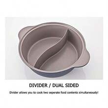 IH Shabu Shabu Divider Hot Pot Induction Cooktop Ceramic Coating Double Sauce Pot 11 Inch-B031 - Azul oscuro - Ver 6