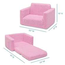 CZKQ Cozee Flip-out Sherpa 2-in-1 Convertible Chair to Lounger for - Rosa - Ver 3