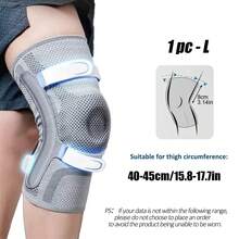 1pc Adjustable Knee Support, Triple Strap Knee Compression Sleeve With Patella Pad And Side Stabilizers, Suitable For Basketball, Weightlifting, Running And Fitness - Grey - View 11
