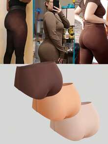 3pcs/Set High Waist Seamless Panties For Women - Multicolor - View 3
