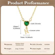 1pc Personalized Gold Birthstone Initial Necklace, Mini Letter Jewelry, Custom Birthday Gift For Her, Bridesmaid Gift, New Mom Gift, Girlfriend Gift - Gold - View 6