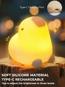 可爱水豚夜灯,柔光LED灯,新奇动物造型夜灯台灯,情人节礼物,趣味水豚动物玩具夜灯,触控调光,3档亮度调节及轻触感应,宿舍卧室装饰,生日礼物,装饰照明,睡眠伴侣,送给女友、妻子、闺蜜的生日圣诞礼物,便携式无线氛围灯 - 彩色 - 查看 19