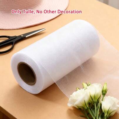 1pc White/Light Blue/Burgundy/Dark Green Mesh Sheer Tulle Roll - Size: 0.49*74.63ft/0.49*149.27ft, Lightweight & Breathable, Easy To Carry, Suitable For Photography Backdrops, Wedding Accessories, Bridal Shower, Christmas, Birthday Party, Event Decor, Gift Box & Bouquet Wrapping.