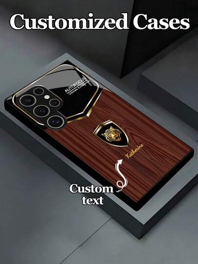 1pc Customizable Phone Case With Fashionable Business Metal 12 Zodiac Design, Black High-Definition Glass Material, Suitable Compatible With Samsung A70/A56/A31/A30S/A15/A24/Note10/S10Lite/S20FE/S21Ultra/S23/S24/S25Plus/S25Edge, Note14Pro/Note12Turbo/Note11EPro/Note9/Note914C, K70E/K60/K50Ultra/K40 Models, High-End Fashion Business Customization, Best Gift For Family, Colleagues, Boyfriend