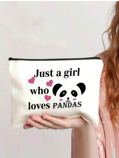 Bolsa de maquillaje con estampado divertido de panda, bolsa de cosméticos con tema de panda para viajes, organizador de artículos de tocador, regalo para amantes de los pandas, mujeres y amantes de los animales. Regalo de Navidad, graduación, cumpleaños para amigos, hijas y hermanas que aman a los pandas.