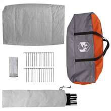vidaXL Campingzelt Hütte Grau Und Orange 420 X 420 X 227 Cm Polyester - A - View 10