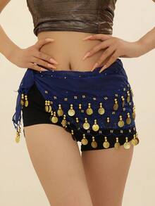 1 pieza Cadena para la cintura de baile, accesorio de baile del vientre de estilo hip hop callejero con monedas doradas cosidas a mano, multicolor, de tela metálica, decorativo y sexy para la cintura y falda, estilo bohemio y retro, para fiestas, vida nocturna, atuendos de playa, ropa y accesorios de festival - Multicolor - Ver 17