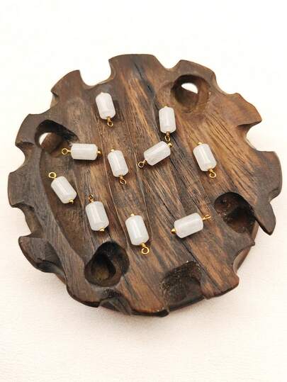 10pcs/Set Natural Stone Pendant Jewelry Accessories, Suitable For Daily Wear