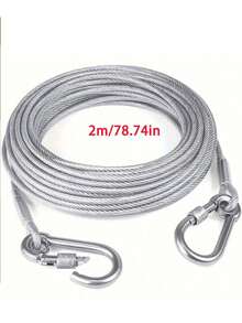 1pc Steel Wire Clothesline, Indoor/Outdoor Wall-Mounted Retractable Clothesline, Adjustable Stainless Steel Rope, Multi-Function Stainless Steel Pet Leash, Reflective And Anti-Rust, Foldable Drying Rope, Suitable For Indoor/Outdoor Laundry, Camping Accessories, 2mm Thick - Multicolor - View 4