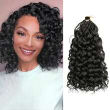 UCOOL Tóc giả móc sợi GoGo Curl 10 inch, kiểu xoắn sẵn, 3 gói, kiểu sóng biển, kiểu nữ thần, tết hộp, xoăn sóng nước, tóc giả tổng hợp dành cho nữ. - Nhiều màu - Xem 2