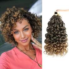 UCOOL Tóc giả móc sợi GoGo Curl 10 inch, kiểu xoắn sẵn, 3 gói, kiểu sóng biển, kiểu nữ thần, tết hộp, xoăn sóng nước, tóc giả tổng hợp dành cho nữ. - Nhiều màu - Xem 6