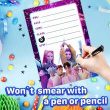 1 套女巫狩猎主题派对邀请卡、信件、贴纸、派对用品 - 随机 - 彩色 - 查看 4