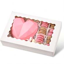 10pcs/1pc Bread Box With Window, Size 12 X 8 X 2.5 Inches, Large White Cookie Box, Self-Popping Candy Box, Suitable For Pies, Cakes, Muffins, Donuts And Pastries, For Party, Holiday, Wedding, Birthday And Other Occasions - White - View 7