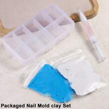 专业可穿戴美甲模具粘土 – 简易可穿戴盔甲模具粘土套装，1:1 混合使用，无需计量即可定制速干美甲模具，DIY 美甲模具工艺用品 - 彩色 - 查看 17