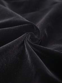 男士修身时尚黑色丝绒双排扣西装外套，奢华婚礼/派对西装外套 - 黑色 - 查看 6