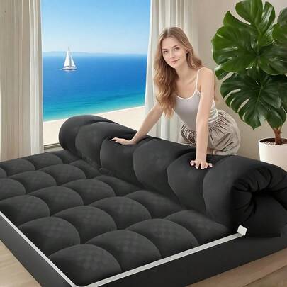 JustLet Mattress Topper - Ultra Plush, Pain-Relieving Pad With Cooling Technology, 8-21 Inch Deep Pocket Design, Luxurious Overfilled Down-Alternative Fill