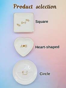 Custom Jewelry Tray With Name, Personalized Ring Plates, Customized Memorabilia Box, Customizable Travel Jewelry Tray, Wedding Gifts, Birthday Gifts, Anniversary, Valentine's Day, Bedroom, Besties, Friend, Couple, Family, Bride, Lovers, Couple Gifts - Style B - View 3