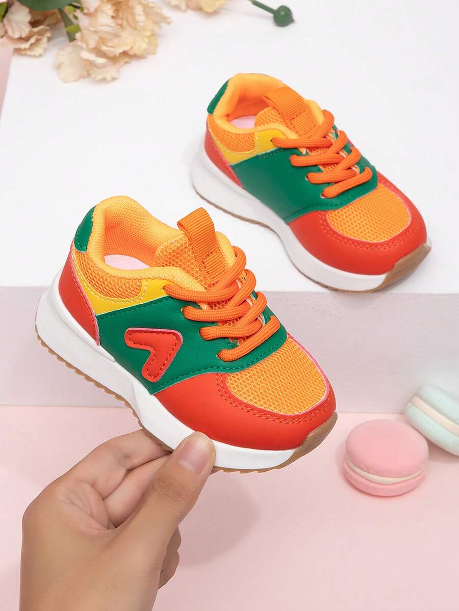 Kids' Soft Sole Versatile Sneakers, Fashion Girls' Skate Shoes, Casual Boys' Trainers - Orange - View 1