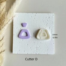 1/10Pcs Minimalist Geometric Polymer Clay Cutters Set – Abstract Heart, Teardrop & Irregular Shapes, Boho Chic & Kawaii Craft Essentials For DIY Earrings, Modern Jewelry Charms & Unique Gifts - White - View 11