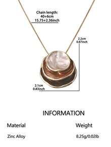 1件女士吊坠项链，时尚波西米亚卡其色简约几何三环设计，适合日常佩戴、派对、节日、情人节、生日、母亲节等场合，可作为珠宝配饰或礼物。 - 彩色 - 查看 8