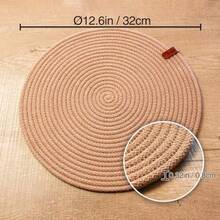 jjyuuego de 4 mante indidua redos ecos a mano con cor de algo trenzado para cocina y mesa de comedor diam 12.6 pulgadas doble cara reente al calor capucinoMesa de comedor - Capuchino - Ver 5