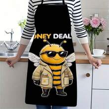 1PC Cartoon Dinosaur Apron Red Green Dinosaur Hugging Design Funny Animal Print Kitchen Apron Cute Cartoon Character Cooking Apron Family Baking Apron Creative Animal Pattern Kitchen Clothing - A - View 13