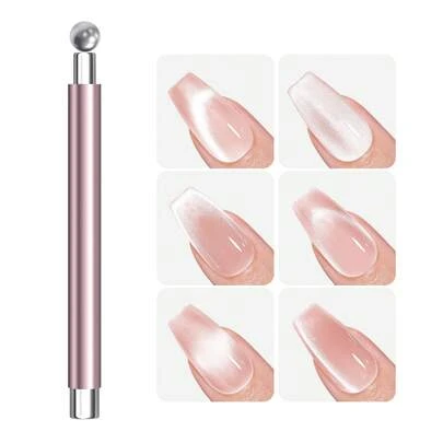 Double Sided Magnetic Tool For Gel Polish & 3D Art, Ergonomic Wood Handle