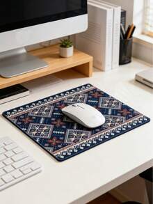 Mouse Pad Quadrado Pequeno, Base de Borracha Boêmia, Adequado para Mouse Sem Fio de Computador de Mesa, Escritório, Computador Portátil, Decoração de Escritório Doméstico - Quadrado - Visão 5
