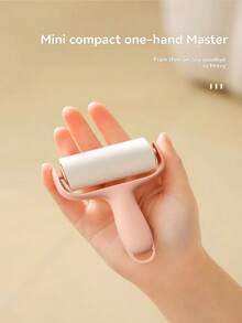 Small Reusable Lint Roller, Household Replacement Cleaning Mini Portable Roller, High Adhesive Clothing Paper Roll - 1 Handle + 3 Replacement Parts - View 4