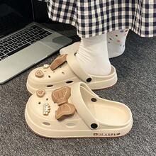 2026新款EVA木屐，时尚百搭厚底闭趾套脚凉鞋，夏季必备 - 卡其色 - 查看 7