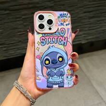 Disney Lilo & Stitch Graffiti Style Phone Case Collection, Premium IMD Printed Cover With Hoodie Stitch Design, Color-Matched Camera Frame, Shockproof Bumper And Matte Anti-Fingerprint Finish For IPhone 17, 16, 15, 14, 13, 12, And 11 Pro Models, With Shockproof Protection. Perfect For Gifts To Family, Friends, Birthdays, And Special Occasions. - Hồng - Xem 2