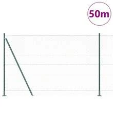 vidaXL 50 X 1,6 M (36 Mm Gitter) Grüne Zaunpfosten Aus Stahl Und PVC - A - View 3