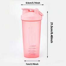 Letter Printing Shaker Protein Bottle Powder Shake Cup Large Capacity Water Bottle Water Cup Mixing Cup Body Building Exercise Mixing Bottle Portable Shakers - Pink - View 2