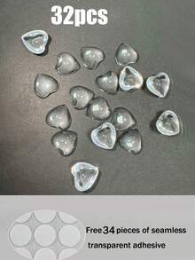 32 Nail Crystal Transparent Enlarged Mother Keycap Stickers, Nail Typing Artifact Keyboard Stickers, Nail Typing Assistant With Raised 3D Long Nails, Dedicated Transparent Decoration That Does Not Damage Nails, Transparent DIY Keyboard Cap Self-Adhesive Office Mother Nail Protection, Transparent Glass Material, (With Free Round Seamless Nano Transparent Adhesive) - Clear - View 13