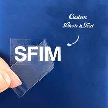 Anpassade UV-tryckta transparenta kristallklistermärken, högkvalitativa självhäftande lämpliga för förpackningar, gratulationskort, bröllop, födelsedagar, kontorsmaterial, kan fästas på metall-, glas- och plastytor. - flerfärgad - Visa 2