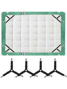 4pcs Triangle Bed Sheet Clips, Minimalist Multi-Functional Bedroom Bed Sheet Fasteners, Adjustable Metal Clips With Elastic Bands To Fix Bedding, Practical Invisible Non-Slip Bed Sheet Straps, Suitable For Sofa Cushions, Blankets, Home Textiles, Household Items, 1 Set - A - View 7