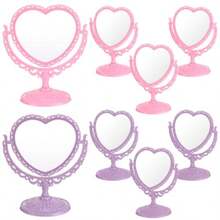 Lote de 8 Espejos Decorativos en Forma de Corazón, para Fiestas de Spa, Cumpleaños o Regalos - rosa morada - Ver 4