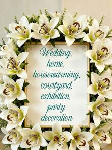 10支仿真卡特兰兰花，适用于婚礼花束、订婚庆典、家居/办公室装饰、母亲节、春季花卉布置、户外摆设、情人节——完美的塑料花卉装饰品 - 彩色 - 查看 12