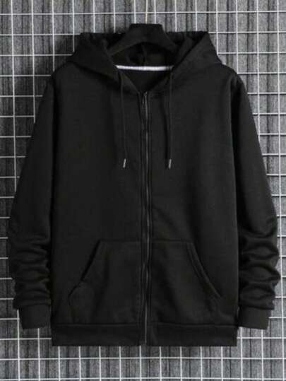 KID005|Sudadera con cremallera , Sudadera con cremallera negra de estilo casual, cómoda y versátil para cualquier ocasión