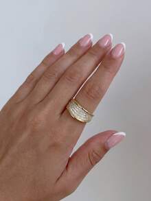 1pc Elegant 925 Sterling Silver Diamond Design Shiny Fashion Ring, Quality Wedding/Anniversary Gift For Women - Sparkling Diamonds - View 4