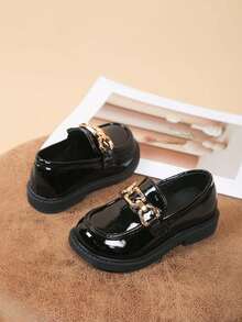 1双女童低帮公主乐福鞋，套脚鞋，校园风，幼儿及小童防滑软底防踢复古玛丽珍鞋，透气休闲百搭旅行鞋，适合春、夏、秋季穿着 - 黑色 - 查看 2