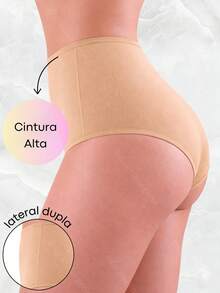 High-Waisted Panty Set With Supplex Straps - Isabela DESC - Beige - View 2
