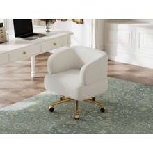 Contemporary Design Swivel Chair, Leisure Swivel Chair, 5 Wheels, 360° Rotation, Chenille, Beige, 71 * 60 * 71 Cm - Beige - View 6
